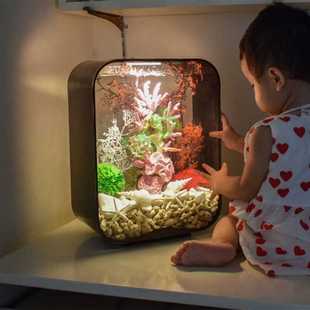 yut鱼缸小型客厅桌面家用水族箱生态免换水造景观赏鱼金鱼缸小型