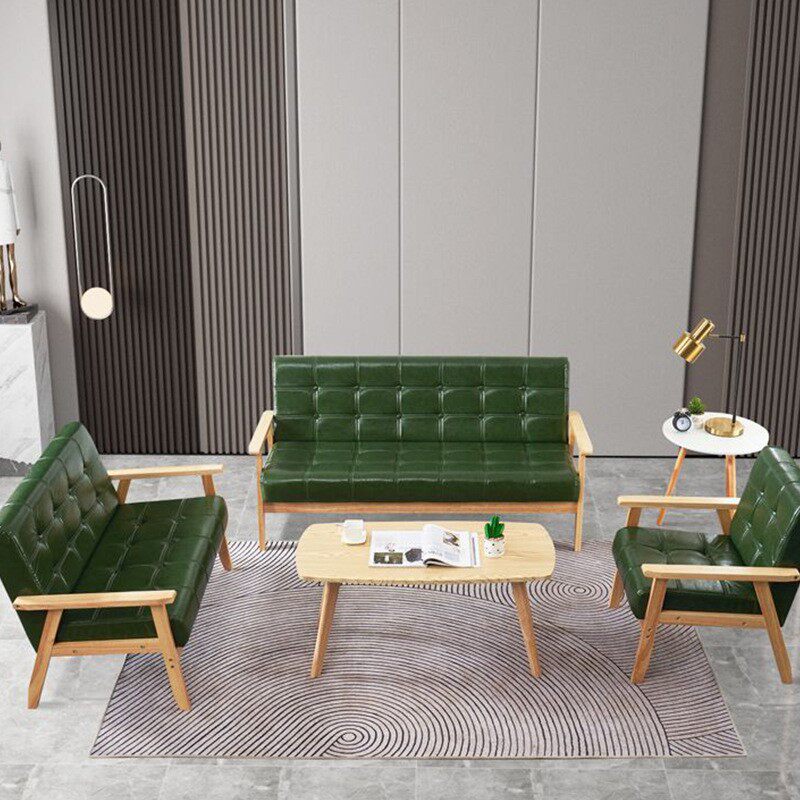 客厅沙发茶几组合现代简约风皮艺沙发套装批发小户型3人沙发组合