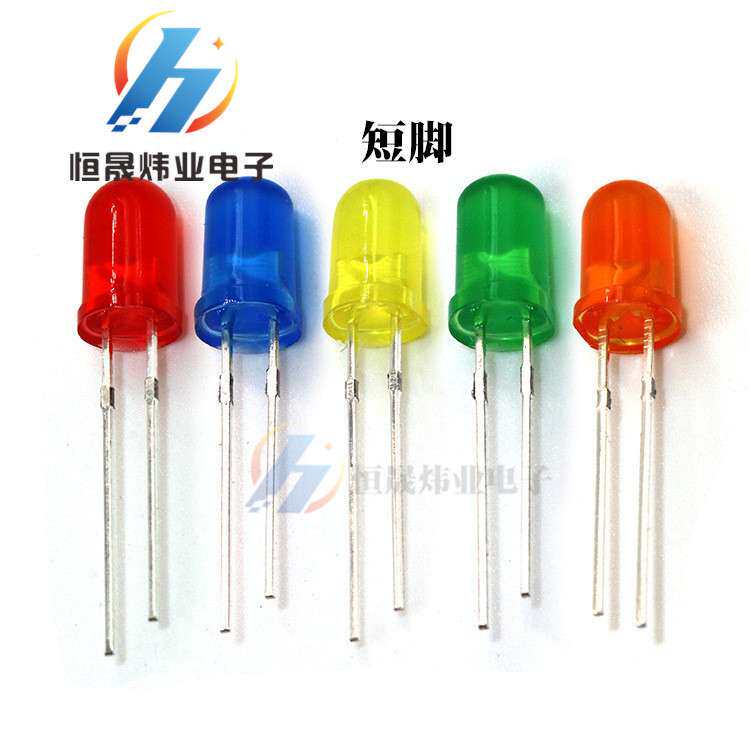 5MM蓝发蓝灯 发光二极管 蓝灯F5蓝发蓝高亮 发光管LED灯珠蓝光