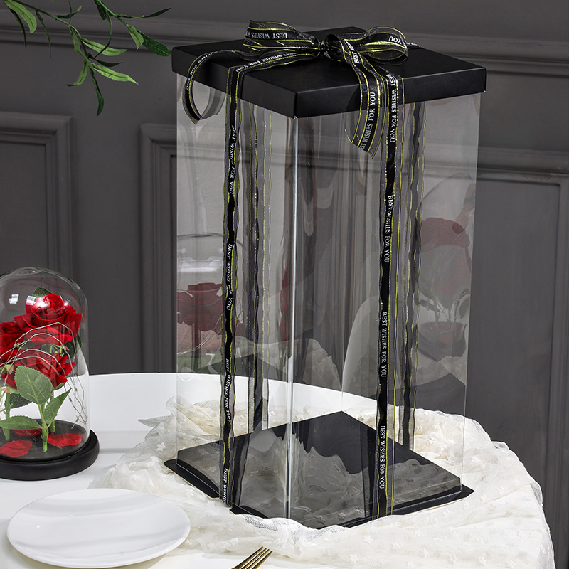 礼品盒礼物盒加高加大黑色透明盒