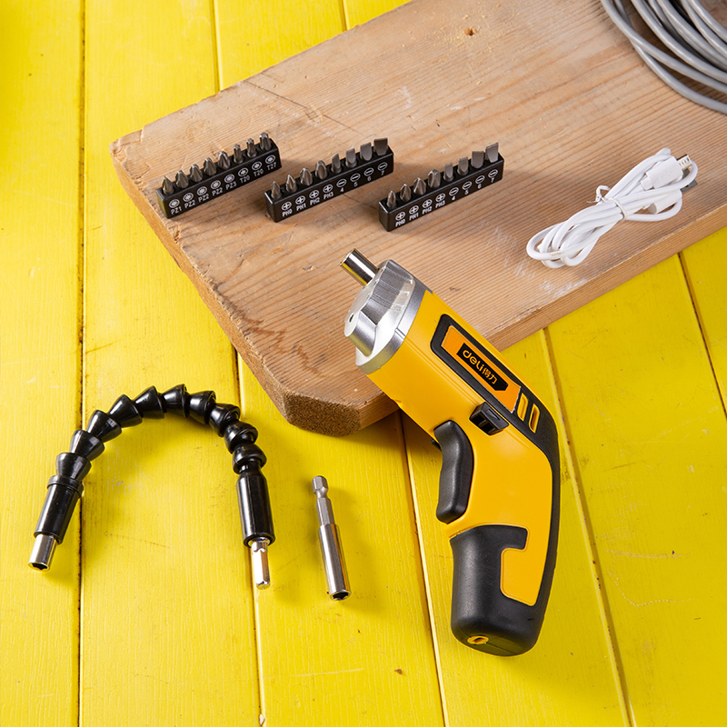 得力电动螺丝刀小型家用充电式迷你螺丝批手持电批起子工具套装