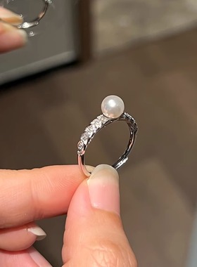 时尚个性仿珍珠戒指女小众设计