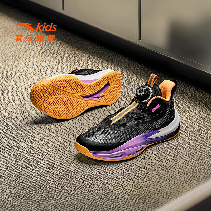 安踏儿童青狂专业篮球鞋2026春秋新款男大童旋钮扣运动鞋实战战靴