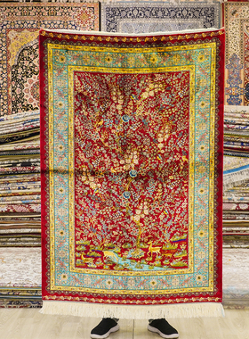 天匠100x150cm手工真丝波斯地毯厂家批发