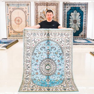 天匠120x180cm手工真丝波斯地毯传统手工艺地毯出口土耳其丝毯