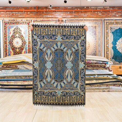 天匠手工真丝波斯地毯90x140cm