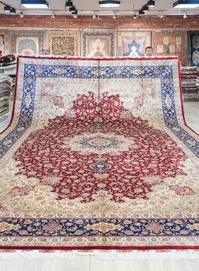 天匠370x550cm手工真丝波斯地毯传统出口Persian Carpet Rugs厂家