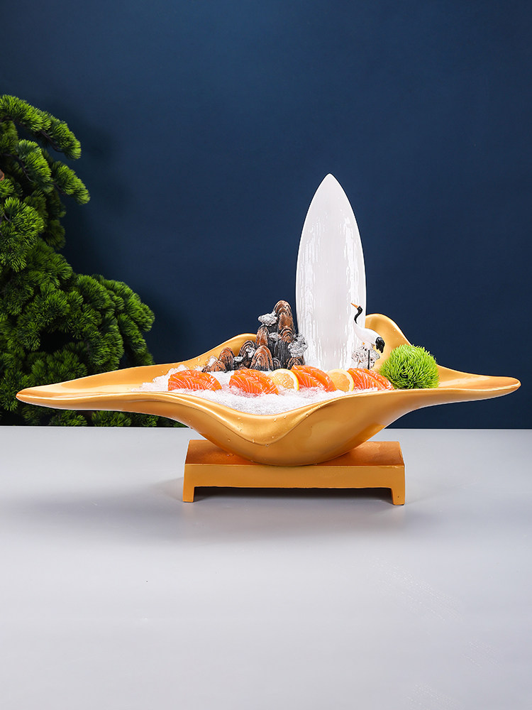 刺身装饰品摆件盘式造型模具意境菜三文鱼海鲜姿造刺身摆盘装饰