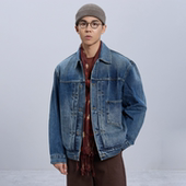 Type1水洗牛仔夹克 13.5oz日本冈山宽幅手工靛蓝染秋冬外套男百搭