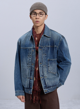 Type1水洗牛仔夹克|13.5oz日本冈山宽幅手工靛蓝染秋冬外套男百搭