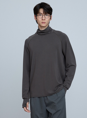 4色堆堆领羊毛T恤｜290g美丽诺羊毛混纺长袖上衣男可机洗保暖百搭