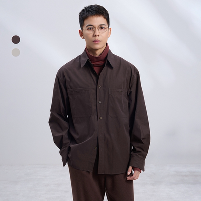 2色廓形衬衫2.0｜日本产类麂皮磨毛面料长袖上衣男抗皱百搭松弛感