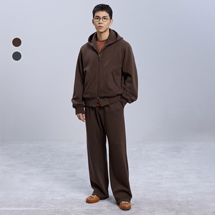 保暖可机洗 男夹克长裤 2色羊绒感套装 2.0｜原创重磅羊毛连帽套装