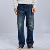 画家牛仔裤 ｜原创泼墨破坏水洗休闲长裤 男13oz日制植物染中腰直筒