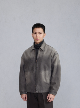 2色底特律夹克｜鼹鼠皮moleskin做旧擦色外套男翻领高级感宽松冬