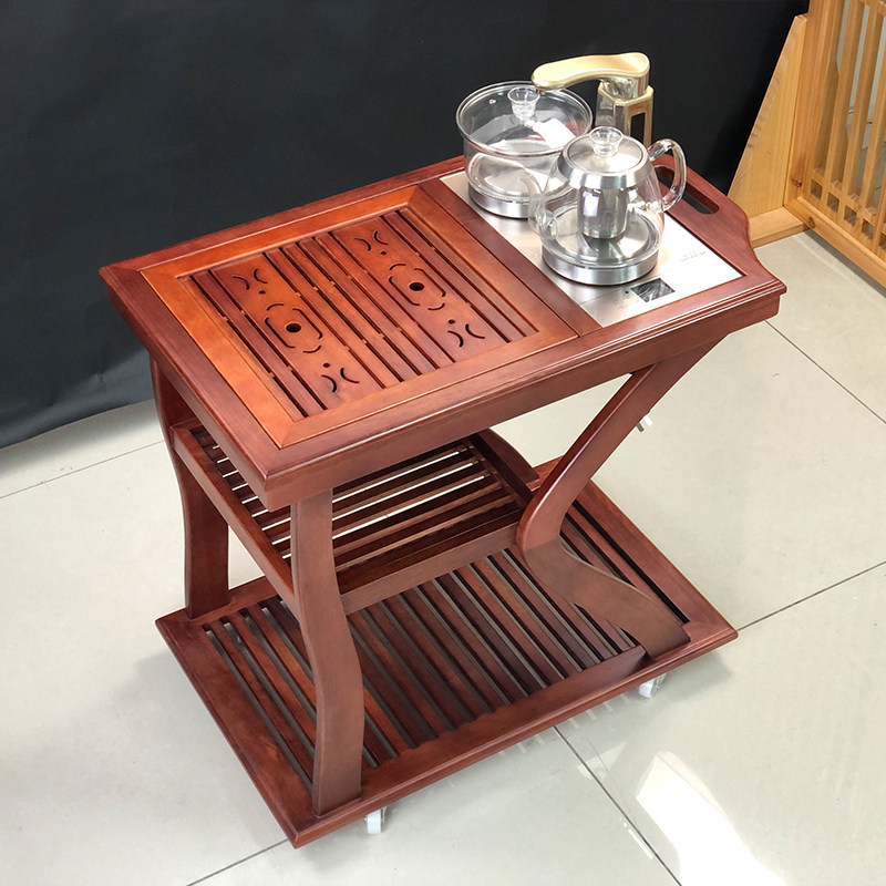 移动大小号茶台茶水车实木家用茶水柜简约花梨木茶盘茶具茶海套装
