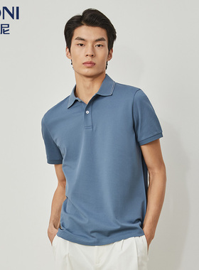 BONI/堡尼夏季新品POLO衫棉质翻领短袖T恤商务简约上衣LN368D91B