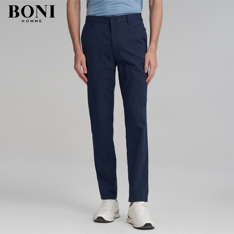 BONI/堡尼商务休闲裤男春夏季薄款男士直筒百搭长裤男装KJ367161B