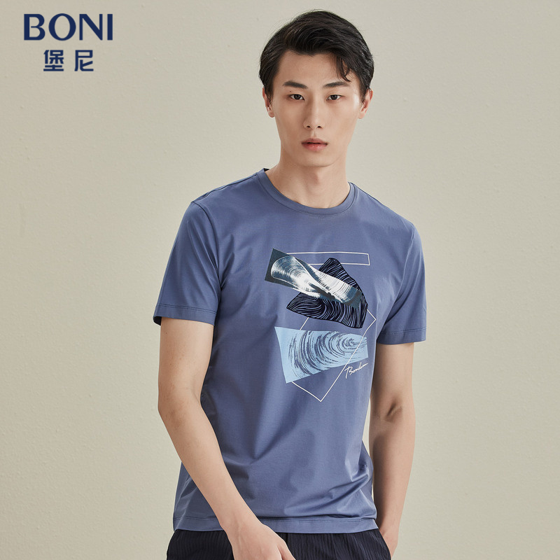 BONI/堡尼男士休闲印花