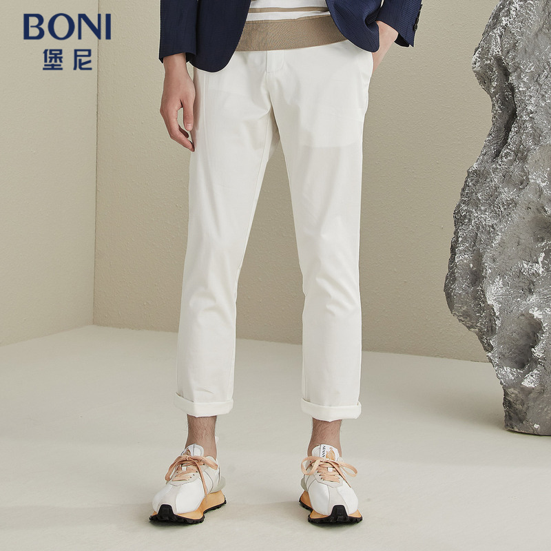 BONI/堡尼新品商务男装直筒裤男时尚休闲裤弹力修身裤装KL211121A