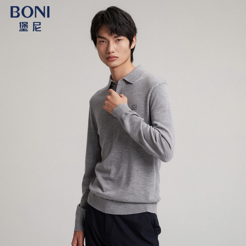 商务毛衣BONI/堡尼套头翻领