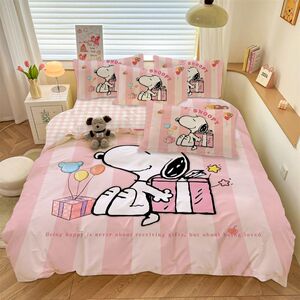 史努比全棉四件套卡通可爱学生宿舍0.9床纯棉三件套儿童床品套件