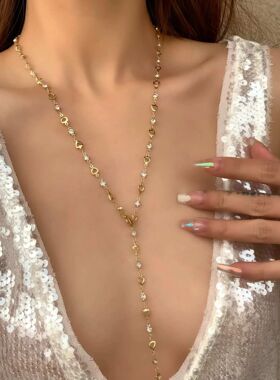 New Luxury Zircon Long Tassel Necklaces for Women Bohemian S