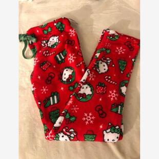 Cartoon T cat flannel pajama pants for women in autumn and w