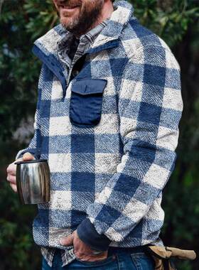Autumn/winter 2022 men's checked double-sided cardigan