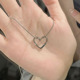Clavicle Heart Chain Simple choker Hollow Pendant Necklace