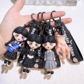 POP Anime Wednesday 6cm Addams Keychain Figure PVC