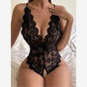 Lace Slit Siamese New Temptation Deep Sexy Lingerie