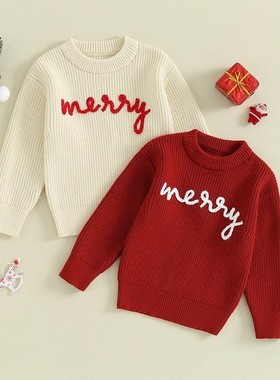 Jumper Xmas Christmas Ugly Sweater Kids Fall Loose Baby Boy