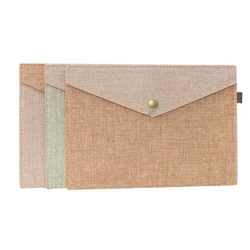 A4/A5 File Folder Big Capacity Document Bag Imitation Linen