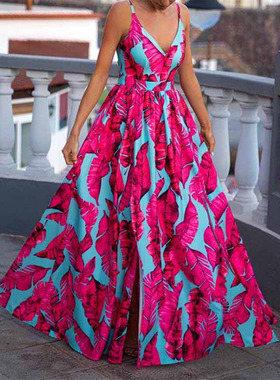 2022Fashion women party dresses ladies shirt dress印花洋装