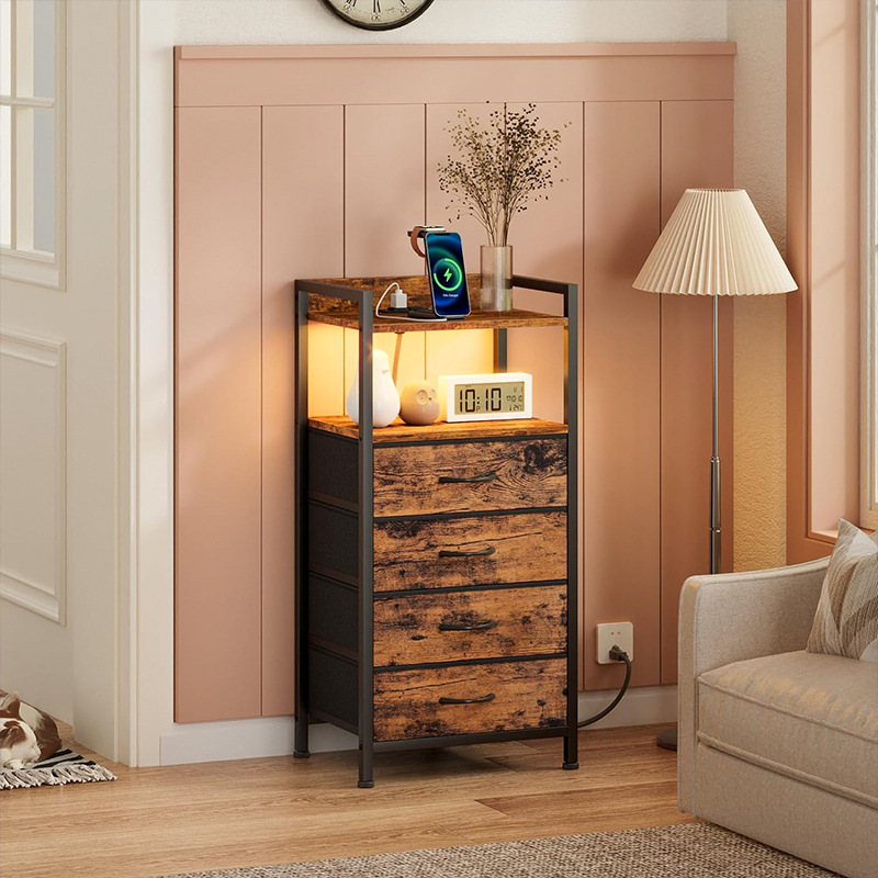 沈氏收纳柜布抽柜布艺抽屉铁架斗柜床头客厅多层折叠储物置物架