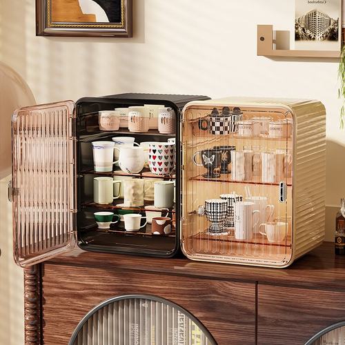 防尘杯架沥水轻奢多层水杯茶具收纳架亚克力桌面高级感杯子置物架