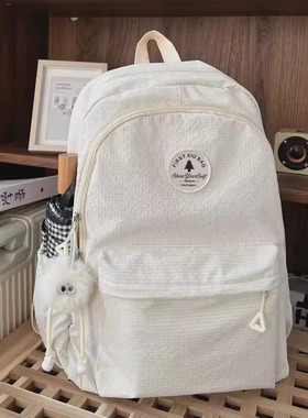 法国GPCavienKIon书包女生初中生小众设计背包纯色高颜值双肩包