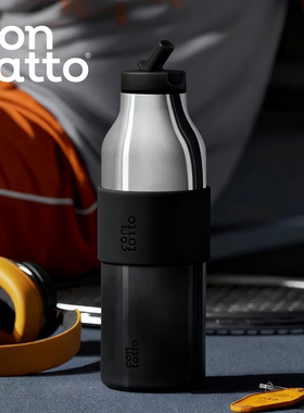 contatto手提保温杯男生户外运动水杯男士简约直饮口杯子生日礼物