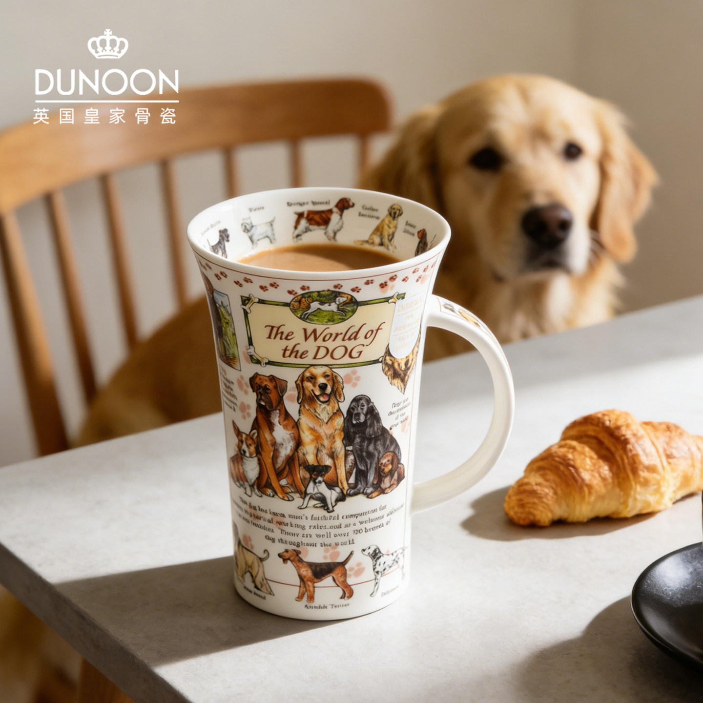 英国DUNOON丹侬创意手绘骨瓷马克杯男生款大容量茶杯水杯新年礼物