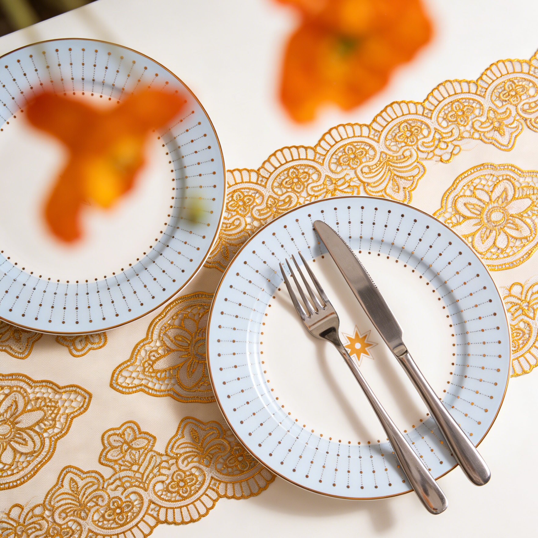 俄皇LOMONOSOV下午茶甜品盘欧式糕点盘宫廷轻奢西餐平盘乔迁礼物