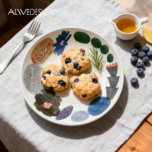 芬兰Alive北欧风小清新陶瓷盘子家用高颜值餐具菜盘深盘甜品盘