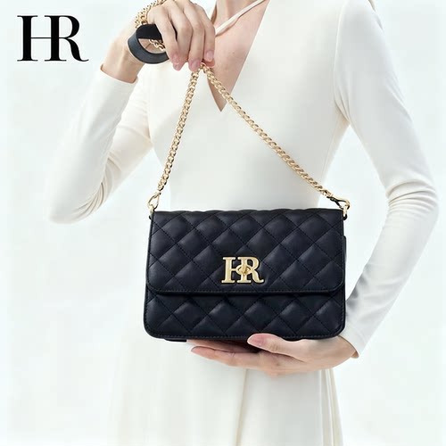hr新款爆款百搭风斜挎包菱格包