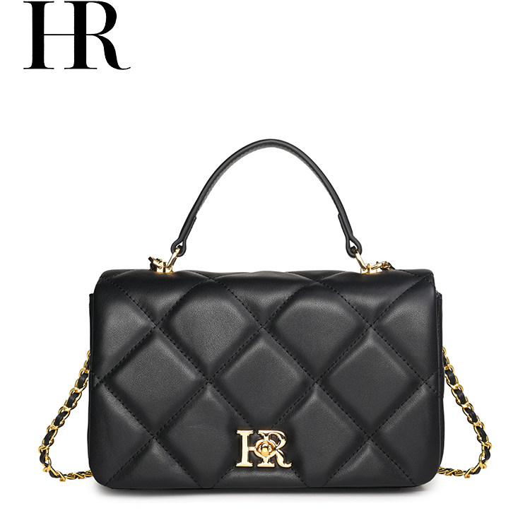 HR赫莲娜包包女士2025新款轻奢菱格链条包手提轻奢女包单肩斜挎包