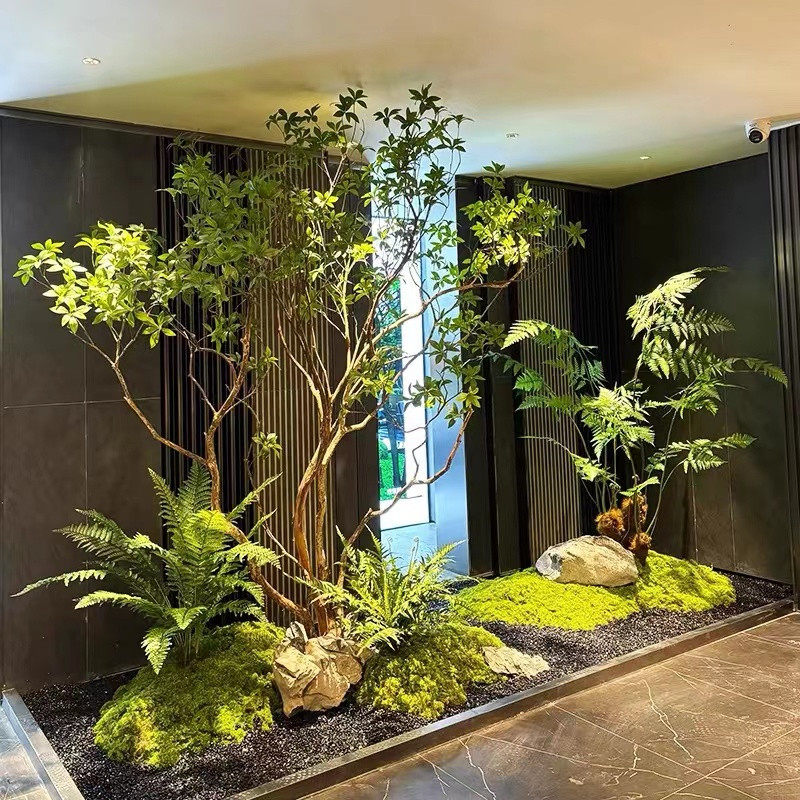 高端马醉木橱窗造景彷生植物室内装饰树大型假树简约景观彷真绿色