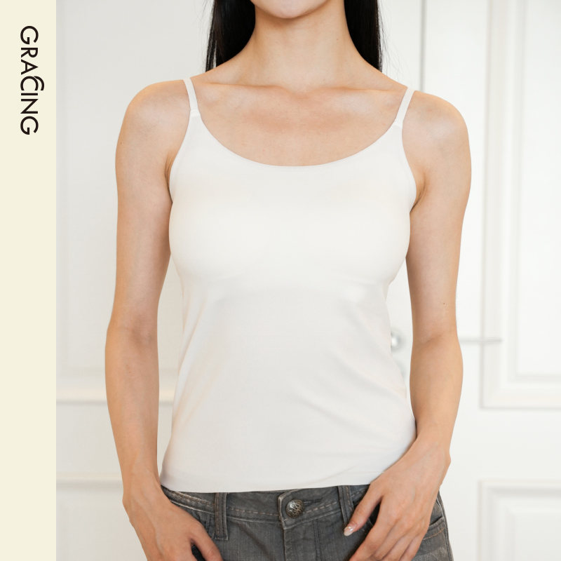 歌瑞森无痕吊带背心女带胸垫