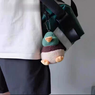 呆萌绿头鸭包包挂件网红ins风可爱公仔挂饰毛绒书包钥匙扣耳机包