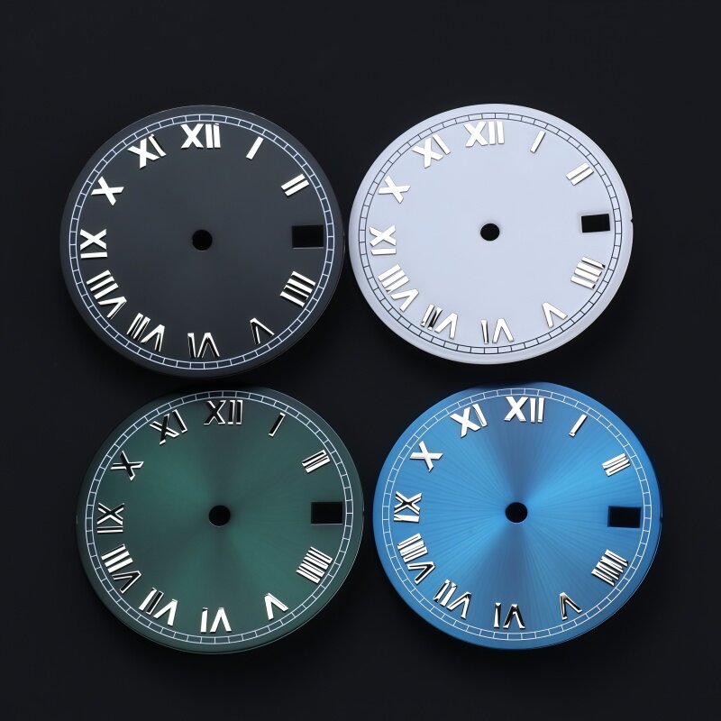 改装skx007罗马数字表盘28.5mm适用于NH35机芯字面日历窗手表配件