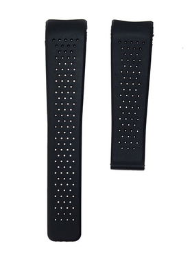 代用泰格豪雅硅胶表带超级卡莱拉22mm黑色防水表带折叠扣手表配件