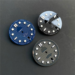 新款灰色字面代用海马表盘2824机芯潜水表盘陶瓷字面31.5mm配件